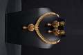 Antique South Indian Ganesha Necklace With Matte Gold Plating